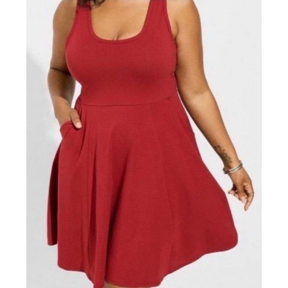 0 Women Torrid Mini Foxy Skater Dress Rhubarb Red